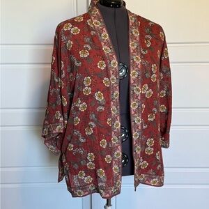 Max Studio Red Floral Kimono